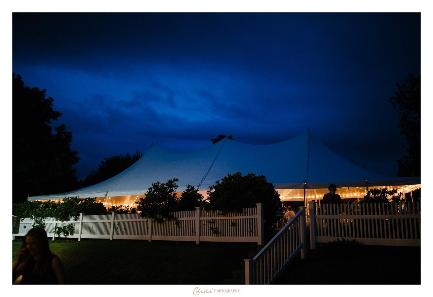 Tent Reception For College Grads white tent light up for night reception